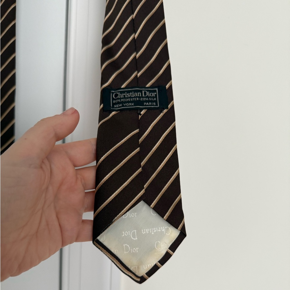 Dior Vintage Silk Tie with Hand Beaded Design - Picture 6 of 8